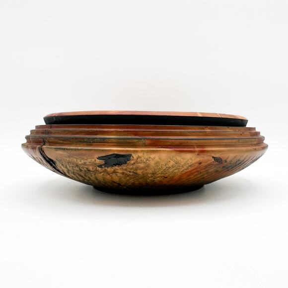 Tasmanian Turned Wood Bowl Ancient Huan Pine Birds Eye The Mobile Prickle Farm - Picture 12 of 13